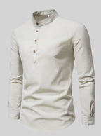 Chemise Homme à Manches Longues et Col Mao