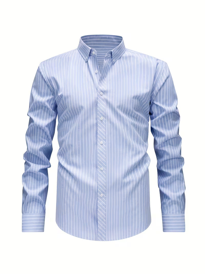 Chemise homme à motif à rayures verticales
