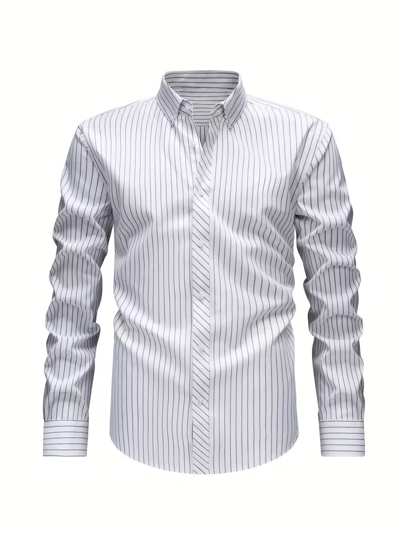Chemise homme à motif à rayures verticales