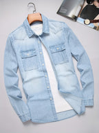 Chemise homme boutonnée à poches