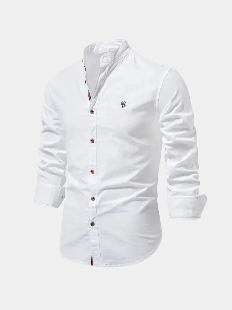 Chemise homme col mao boutonnée