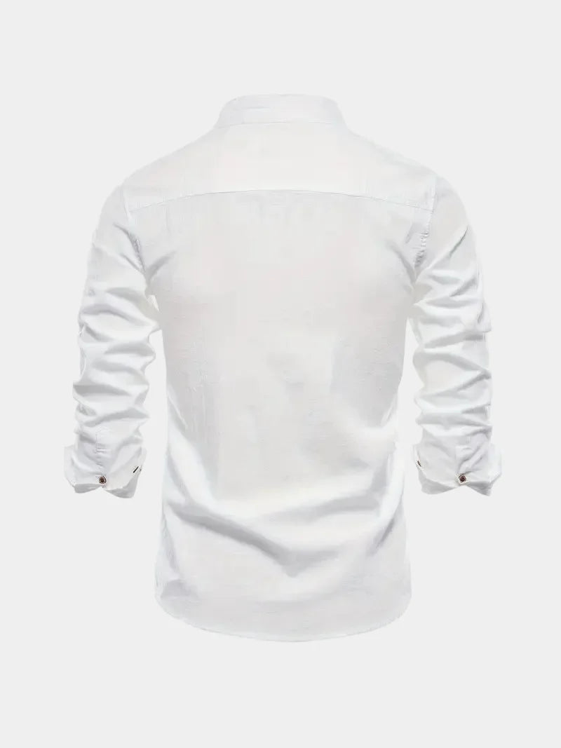 Chemise homme col mao boutonnée