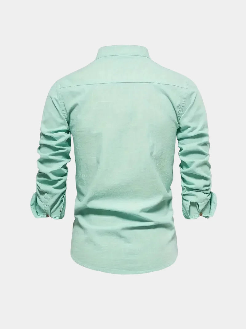 Chemise homme col mao boutonnée