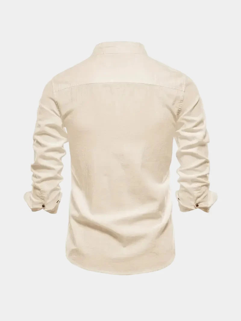Chemise homme col mao boutonnée