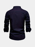 Chemise homme col mao boutonnée
