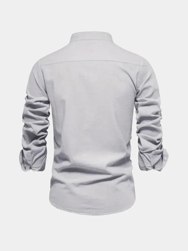 Chemise homme col mao boutonnée