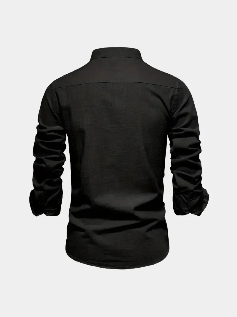 Chemise homme col mao boutonnée