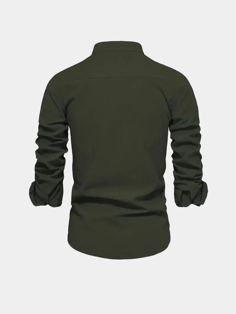 Chemise homme col mao boutonnée