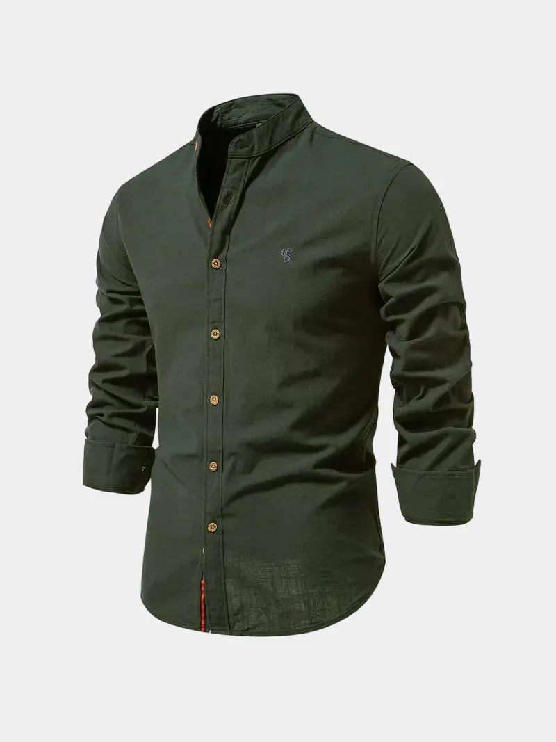 Chemise homme col mao boutonnée