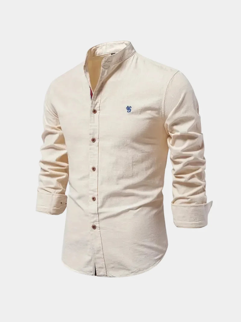 Chemise homme col mao boutonnée