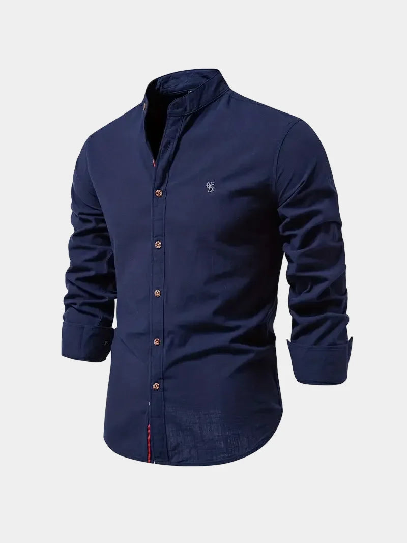 Chemise homme col mao boutonnée