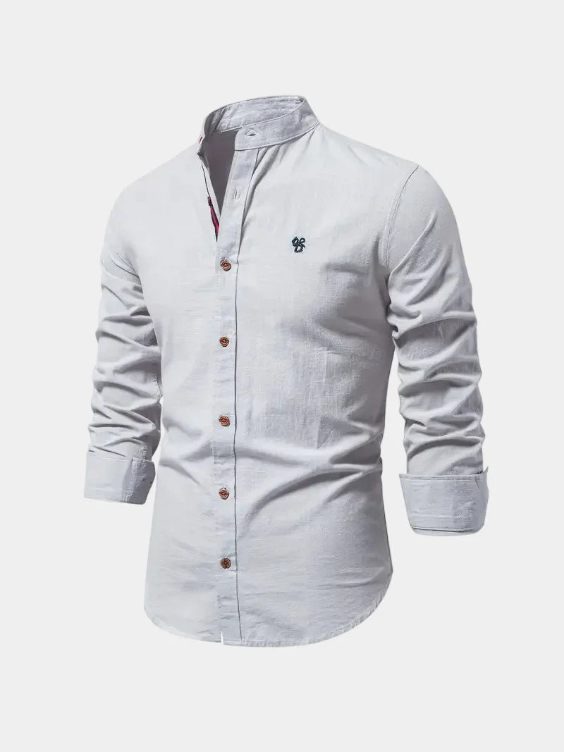 Chemise homme col mao boutonnée