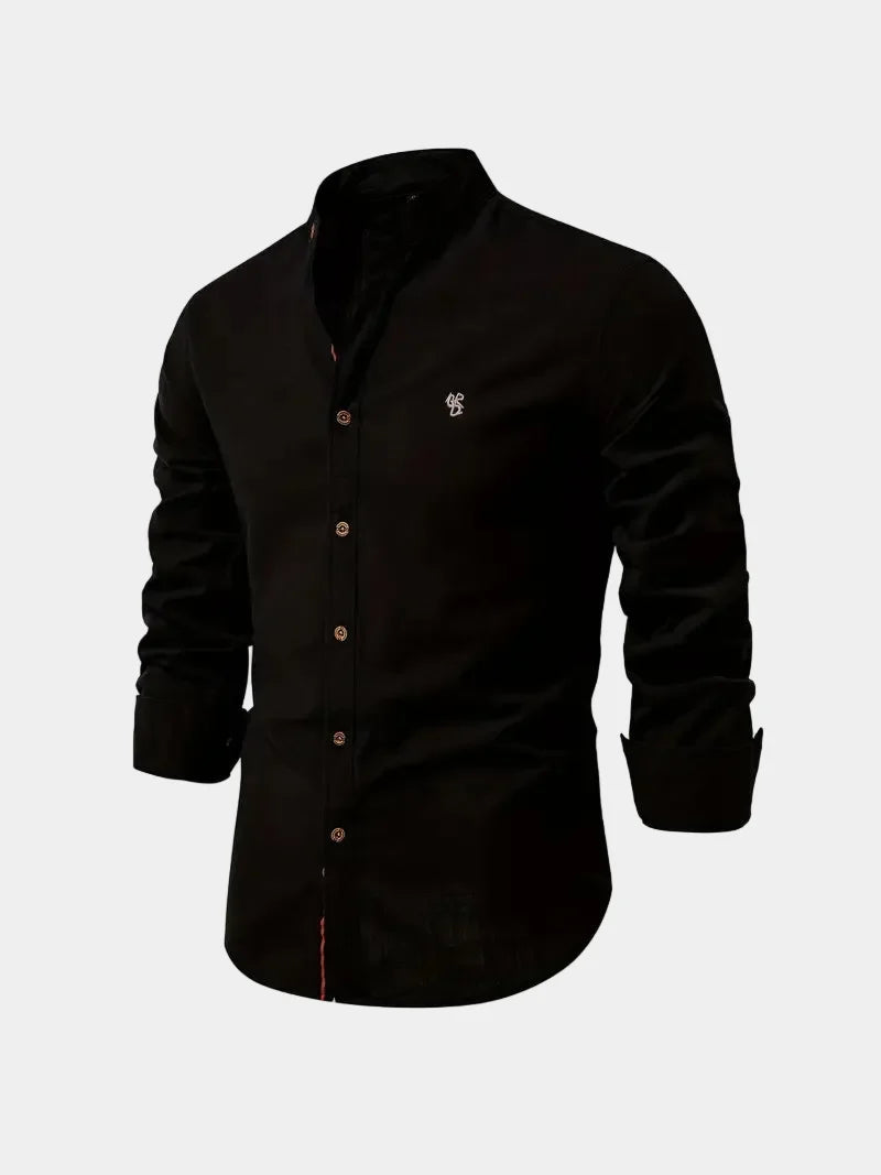 Chemise homme col mao boutonnée