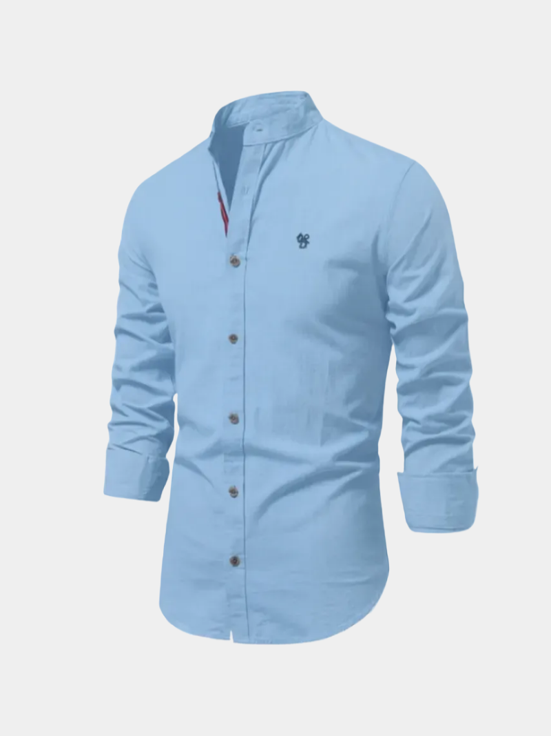 Chemise homme col mao boutonnée