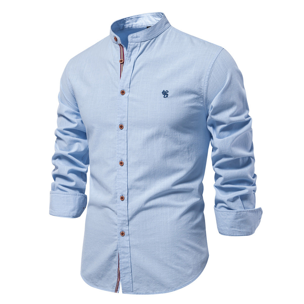 Chemise homme col mao classique