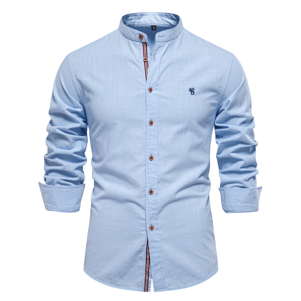 Chemise homme col mao classique