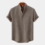 Chemise homme col mao manches courtes