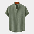 Chemise homme col mao manches courtes