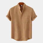 Chemise homme col mao manches courtes
