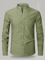 Chemise homme col mao poche poitrine