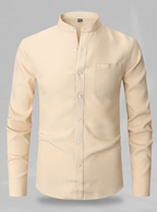 Chemise homme col mao poche poitrine