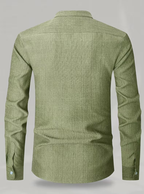 Chemise homme col mao poche poitrine