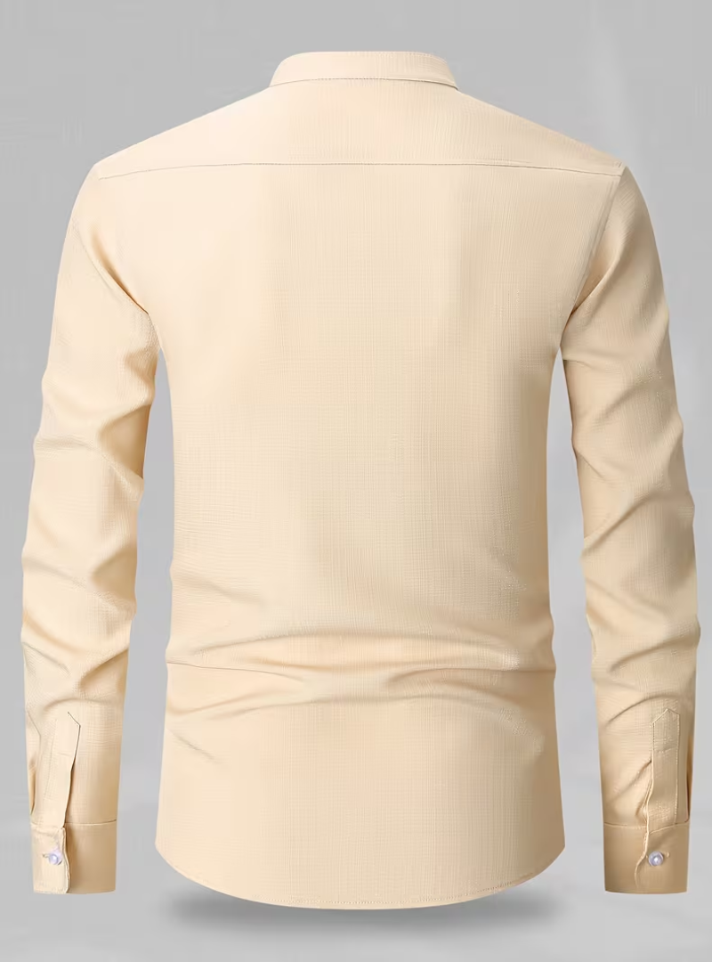 Chemise homme col mao poche poitrine