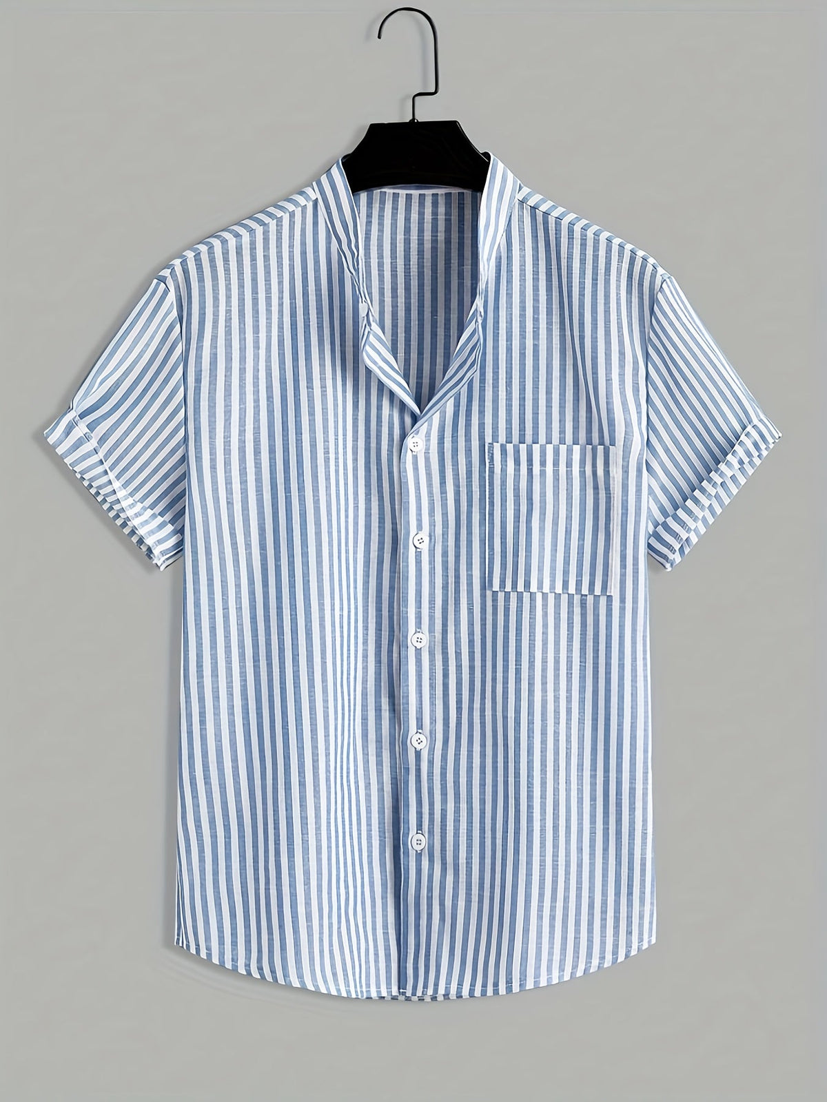 Chemise homme col mao rayée