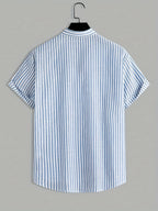 Chemise homme col mao rayée