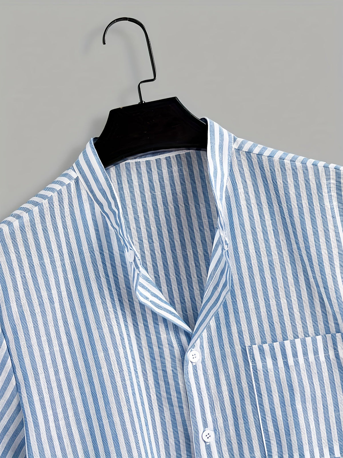 Chemise homme col mao rayée