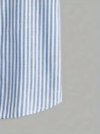 Chemise homme col mao rayée