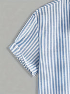 Chemise homme col mao rayée