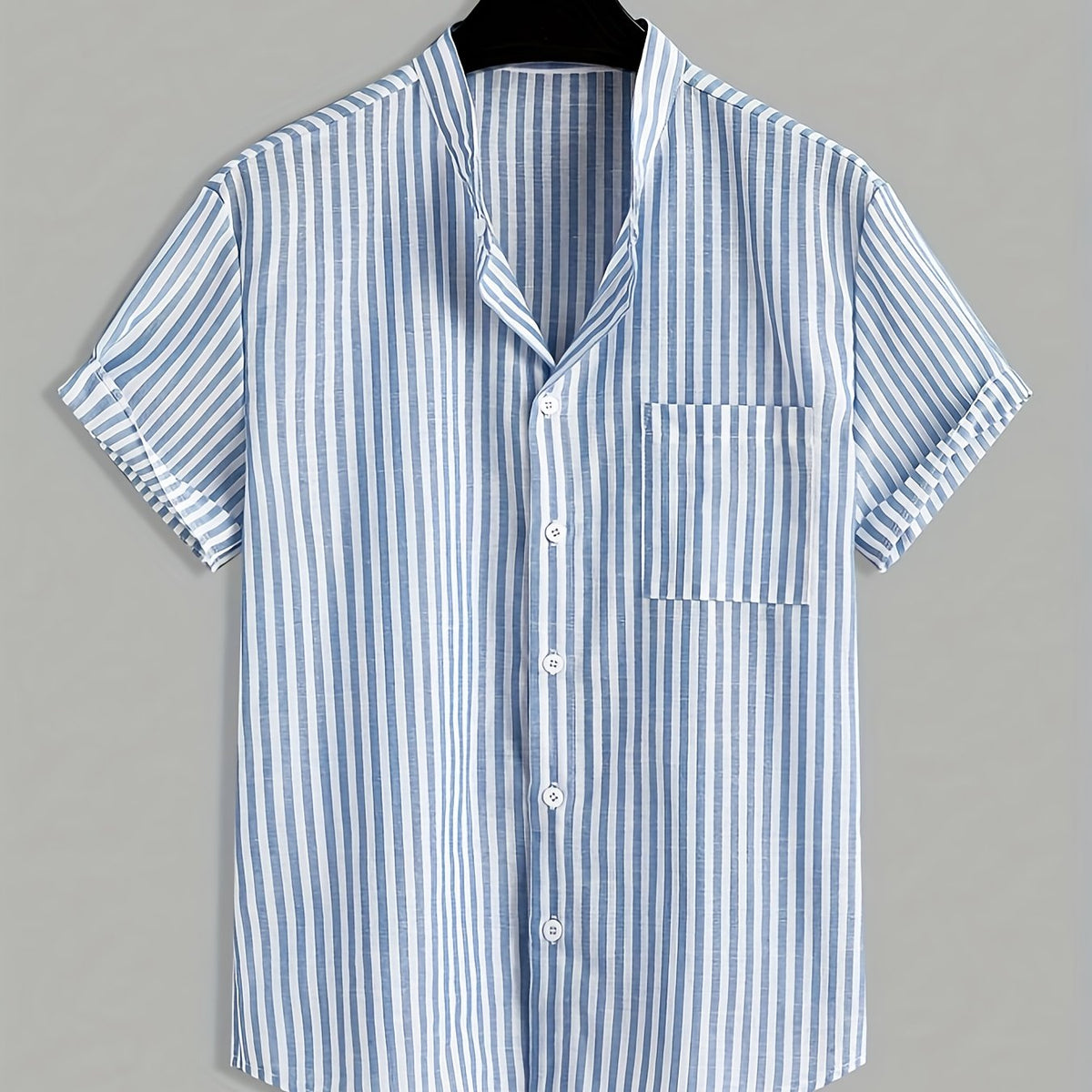 Chemise homme col mao rayée