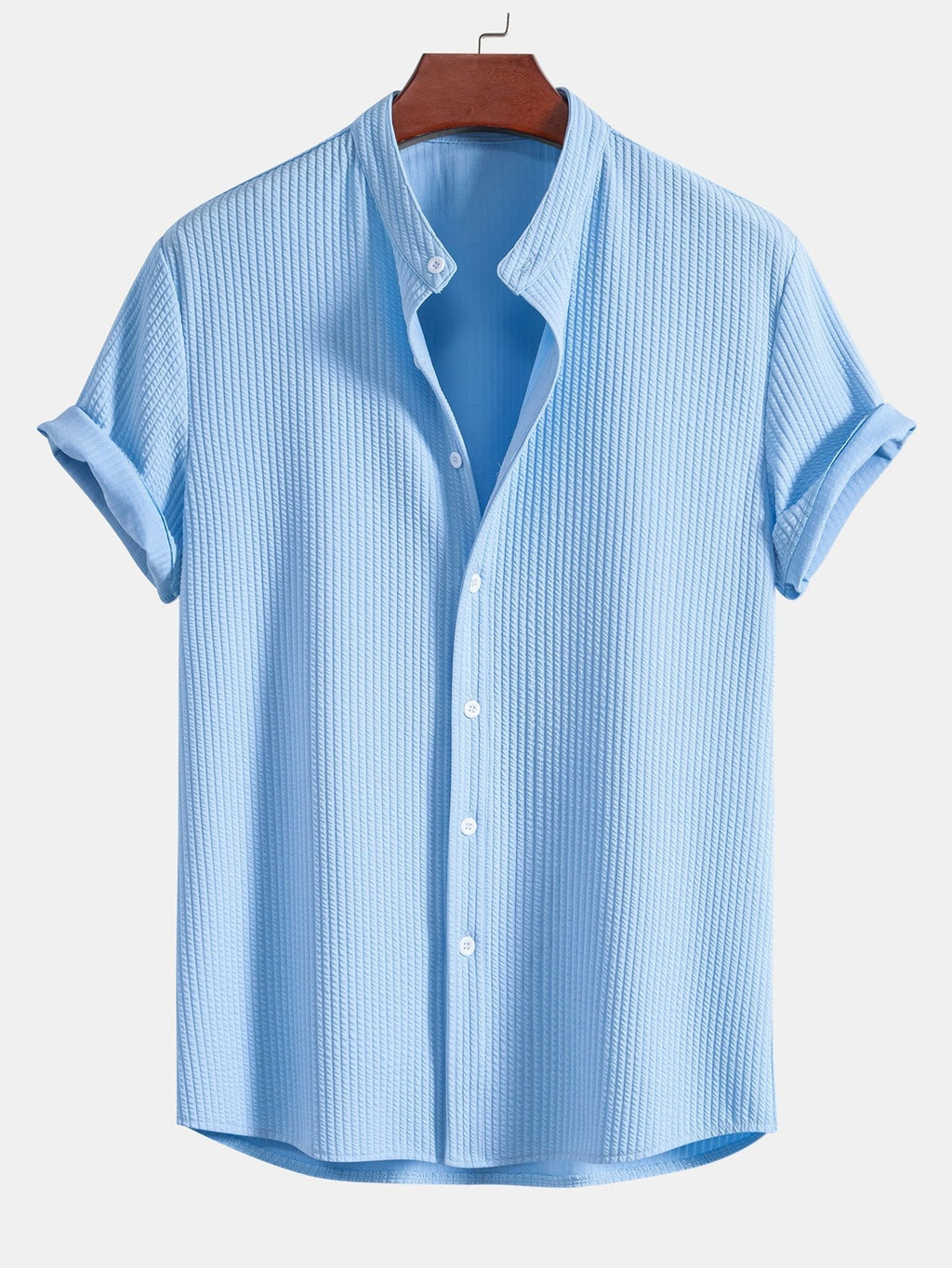Chemise homme col officier texturée