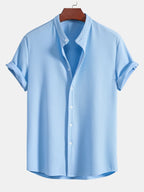 Chemise homme col officier texturée