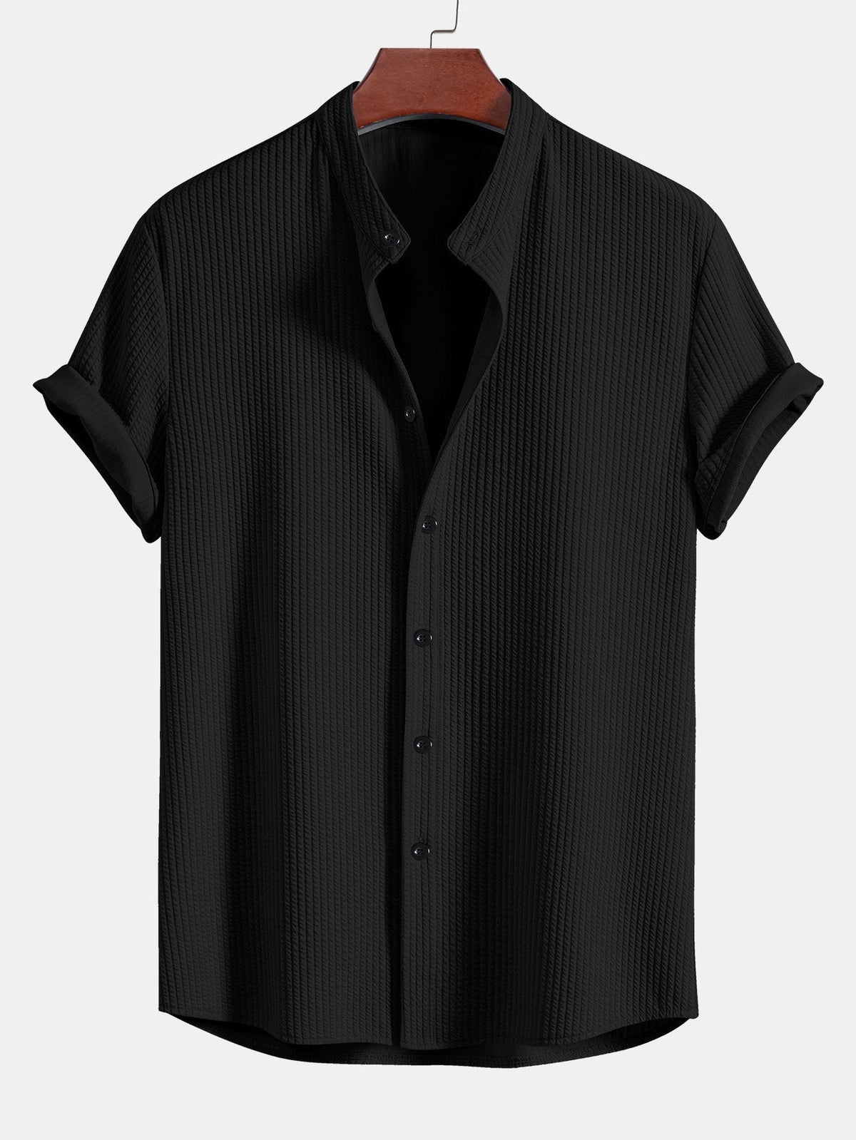 Chemise homme col officier texturée