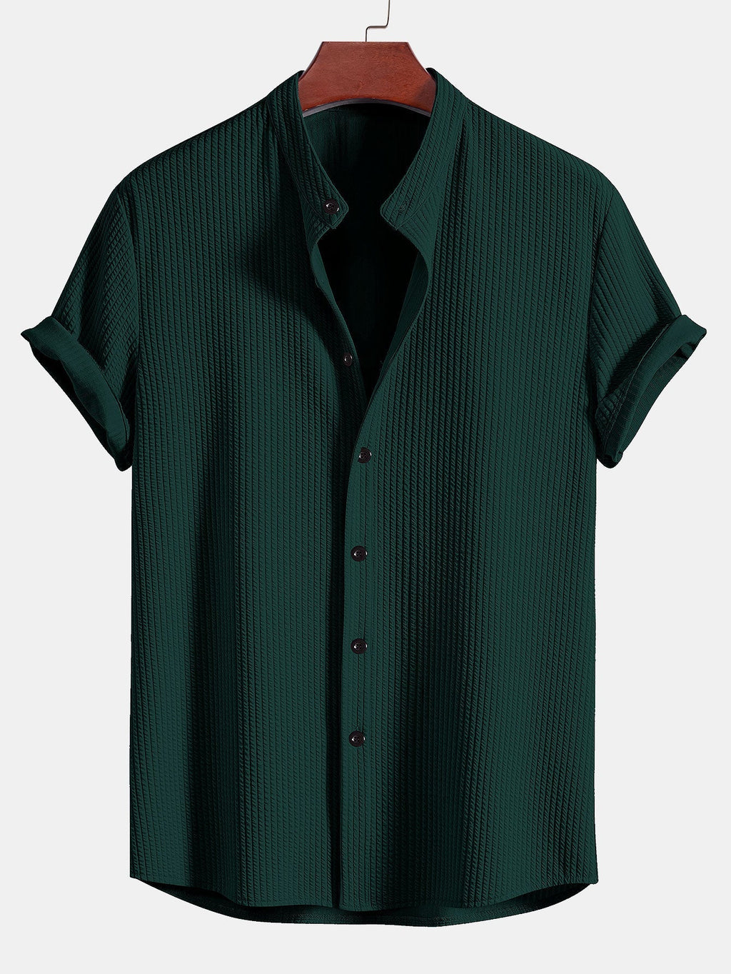 Chemise homme col officier texturée