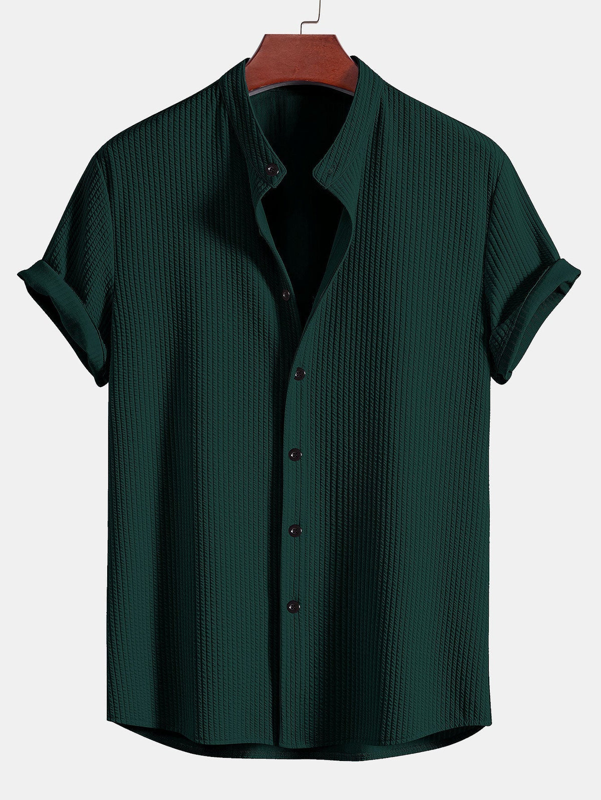 Chemise homme col officier texturée