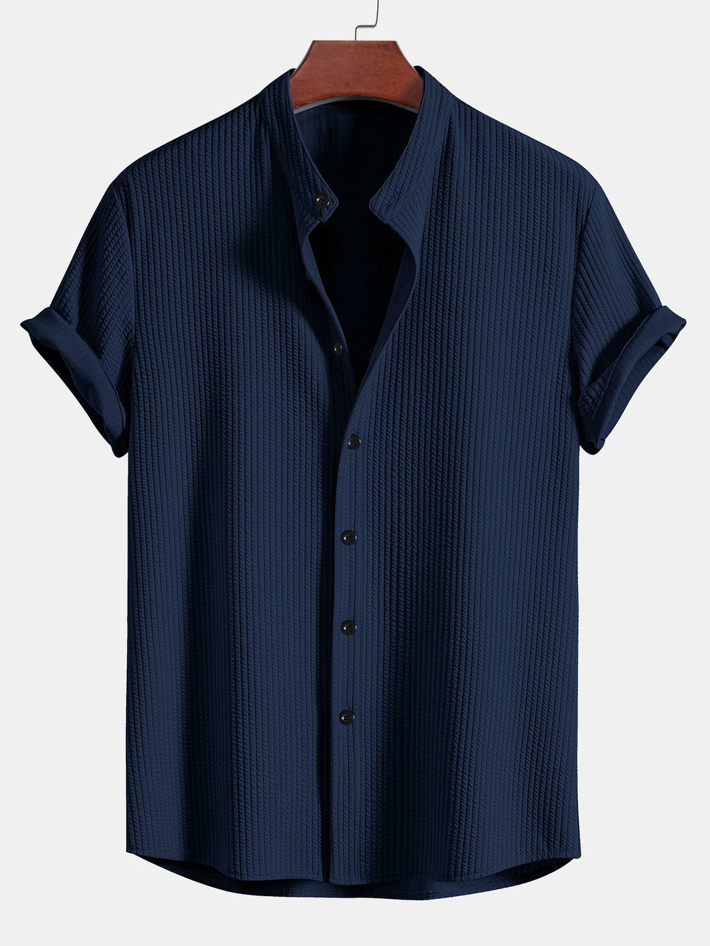 Chemise homme col officier texturée