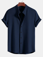 Chemise homme col officier texturée