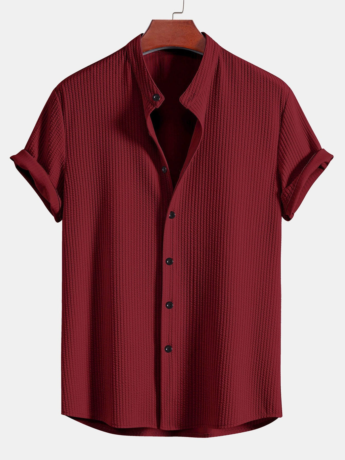 Chemise homme col officier texturée