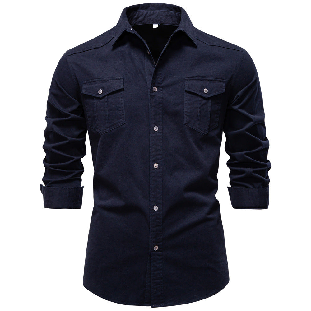 Chemise homme double poche boutonnée