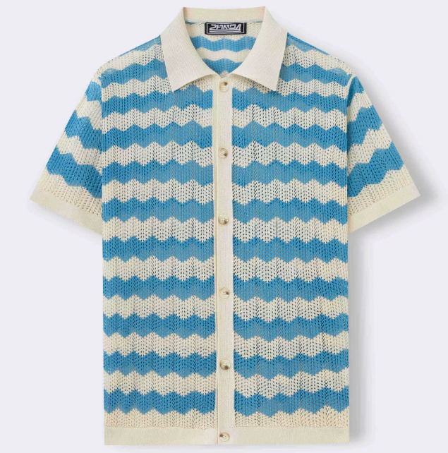 Chemise homme maille rayée