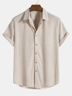 Chemise homme manches courtes texturée