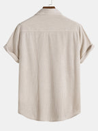Chemise homme manches courtes texturée