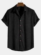 Chemise homme manches courtes texturée