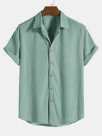 Chemise homme manches courtes texturée
