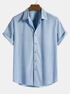 Chemise homme manches courtes texturée