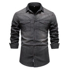Chemise homme rayée à poches