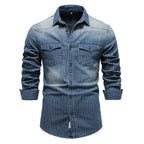 Chemise homme rayée à poches